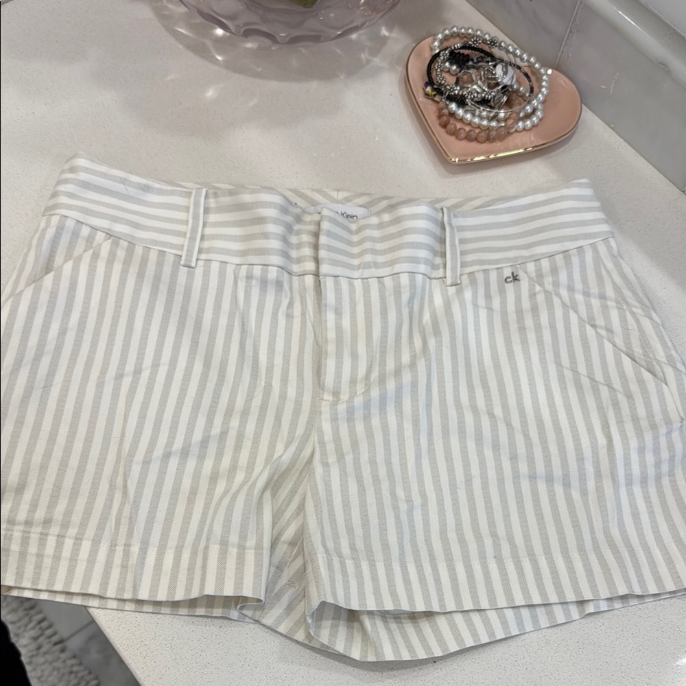 Calvin Klein Women's Striped Gray Shorts